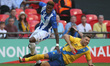 Gavin James of Thatcham Town and Tom Coulthard of Stockton Town during the The Buildbase...