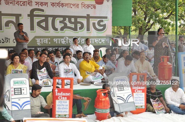 Protest Price Hike Petrol, Diesel And Gas In India