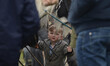 One of the youngest vendors with his horse (his father horse) at Ballinasloe 2014 Horse Fa...