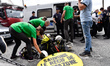 Activists of Greenpeace and Action Non Violente-COP21 stage a protest against oil exploita...