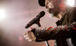 The italian rock singer and song-writer Vasco Rossi performing live at Olympic Stadium in...