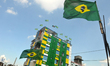 An enthusiast supporter of Brazilian football team decorates his home at Narayanganj of Ba...