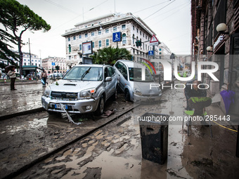 At least one person died when flash floods swept through the northwestern Italian city of Genoa on Thursday night, on October 11, 2014. Shop...