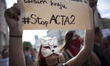 Protest against ACTA 2.0 in Warsaw in Warsaw on June 29, 2018. 