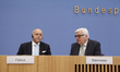 Laurent Fabius, french Minister of Foreign Affairs and International Development give toge...