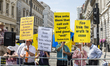 Hundreds of thousands of people have crowded in the streets of central London for the ci...