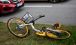 A bike of oBike is seen in the streets of Munich. oBike is a Singaporean stationless bicyc...