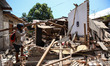 A collapsed house after an earthquake hit on Sunday in North Lombok, Indonesia on Friday,...