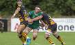 James Connolly of Connacht tackled by Joe Atkinson and Josh Bassett of Wasps during the Pr...