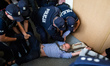 Polish police remove people representing the 'Obywatele RP' (The Citizens of Poland) movem...