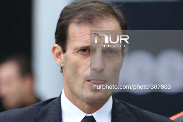 Juventus coach Massimiliano Allegri during the Serie A football match n.8 JUVENTUS - PALERMO on 26/10/14 at the Juventus Stadium in Turin, I...