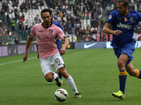 Palermo midfielder Francesco Bolzoni (15) fight for the ball against Juventus defender Giorgio Chiellini (3) during the Serie A football mat...