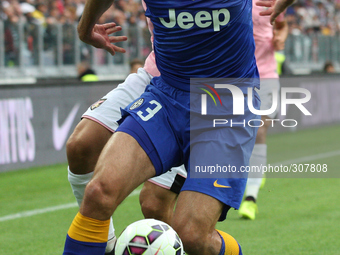 Juventus defender Giorgio Chiellini (3) in action during the Serie A football match n.8 JUVENTUS - PALERMO on 26/10/14 at the Juventus Stadi...