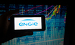 The logo of the french corporation Engie listed in the CAC 40 in Paris is seen in the illu...