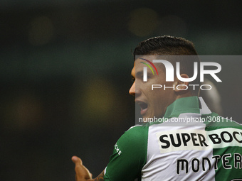 Sporting´s forward Fredy Montero reacts during the Portuguese League football match between Sporting CP and CS Maritimo at Jose Alvalade  St...