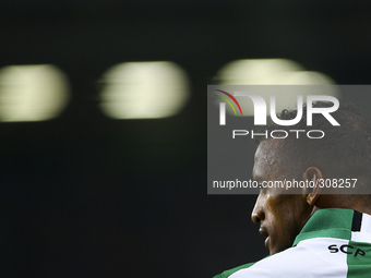 Sporting´s forward Nani looks on during the Portuguese League football match between Sporting CP and CS Maritimo at Jose Alvalade  Stadium i...