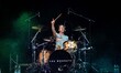 Dan Haggis of the english rock band The Wombats performing live at Home Festival 2018 in T...