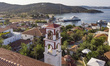 Aerial images of Ammouliani or Amouliani or Amoliani island in Greece. Ammouliani is a lit...
