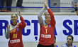 Corona Brasov's Dragica Tamlovic and Daciana Hosu during Women's Handball Romanian First L...