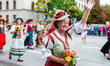 Members of a traditional Bavarian marching band drink beer in the Armbrustschuetzenzelt te...
