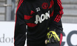 Fran Bentley of Manchester United Women during the pre-match warm-up during Women's Super...