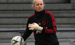 Emily Ramsey of Manchester United Women during the pre-match warm-up during Women's Super...