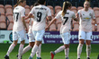 Ella Toone of Manchester United Women celebrates her goalduring Women's Super League Two...