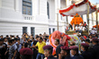 Relic of Lord Ganesh (Pulu Kisi) carried dancing in the ritual tunes on the last day of In...