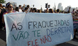 Women protest against the far-rights presidential candidate on September 29, 2018 in Sao P...