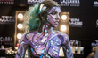 Bodypainting model in the 21st tattoo and urban culture Expo in Barcelona, Spain, on 5 Oct...