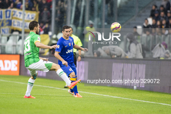  Andrea Rispoli and Simone Padpin during the Serie A match between Juventus FC and Parma FC. at Juventus Stafium  on november 9, 2014 in Tor...