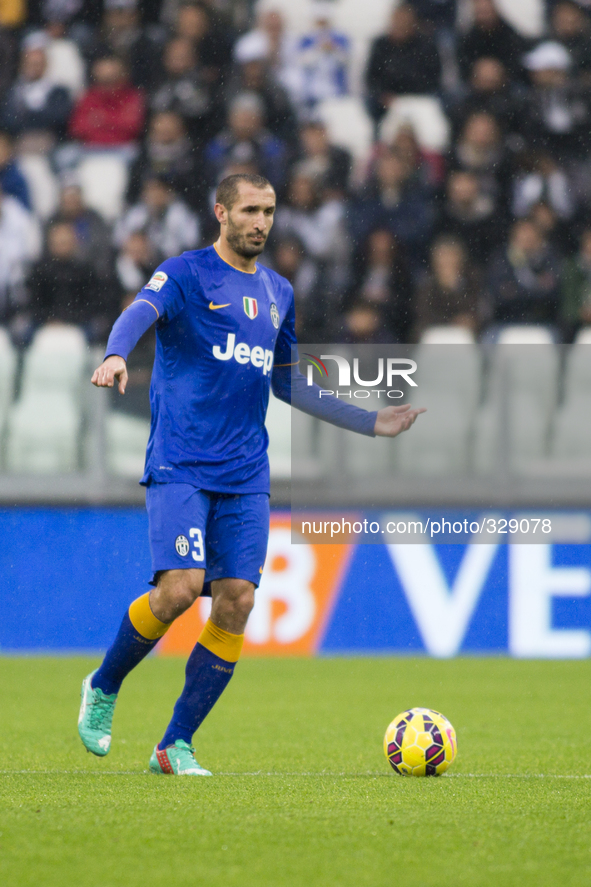 Giorgio Chiellini during the Serie A match between Juventus FC and Parma FC. at Juventus Stafium  on november 9, 2014 in Torino, Italy.  