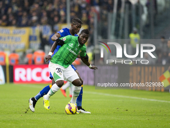  Paul Pogba and Afriyie Acquah during the Serie A match between Juventus FC and Parma FC. at Juventus Stafium  on november 9, 2014 in Torino...