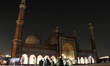 Muslim men can be seen in the Jamia Masjid Compound after Isha Prayers, India, on 13 Octob...