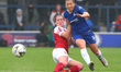 L-R Emma Mitchell of Arsenal  and Chelsea Ladies Fran Kirbyduring The FA Women's Super L...