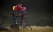 A Street vendor selling halogen ballons at the premises of Shikali Temple at Khokana Villa...
