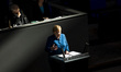German Chancellor Angela Merkel gives a government declaration prior to the European Counc...