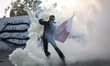 Clashes between anti-regime protesters and riot police after preventing the rally in the a...