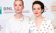 Sylvia Hoeks and Claire Foy  attend the 'The Girl in the Spider's Web' photocall during th...