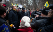 Maidan Commandant and MP Andriy Parubiy and Anti-government protestors of the "14 Hundred...