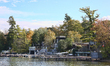 Houses along Lake Simcoe in Jackson Point, Ontario, Canada. 