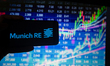 The logo of the Munich Re is seen in this illustration. The DAX is the major German stock...