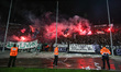 FC PAOK fans celebrating the first goal. FC PAOK vs Panathinaikos (PAO) FC 2 -0  in Toumba...