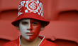 Supporter in the inaugural match at Beira Rio stadium in Porto Alegre (Brazil), between th...