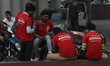 Zomato Food Delivery Boys outside a Restaurant in New Delhi, India, on 3 November 2018. 