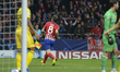 Saul of Atletico de Madrid celebrates after the first goal during a match between Atletico...