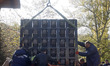 Communal workers dismantle the Heavenly Hundred Memorial,the more than 100 activists kille...