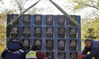 Communal workers dismantle the Heavenly Hundred Memorial,the more than 100 activists kille...