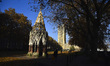 View of the Buxton Fountain Memorial and the Victoria Tower at the Victoria Gardens, in We...