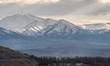 On 12 November 2018, the snow-covered Palandoken Mountain rise over the city of Erzurum, a...
